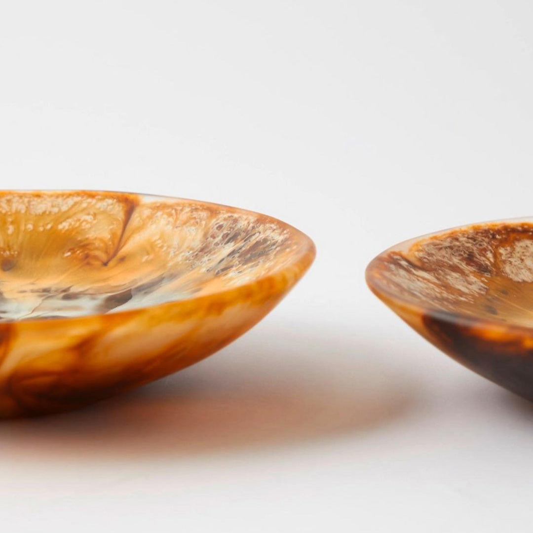 Moon marbled-resin dessert bowls - Set of 2