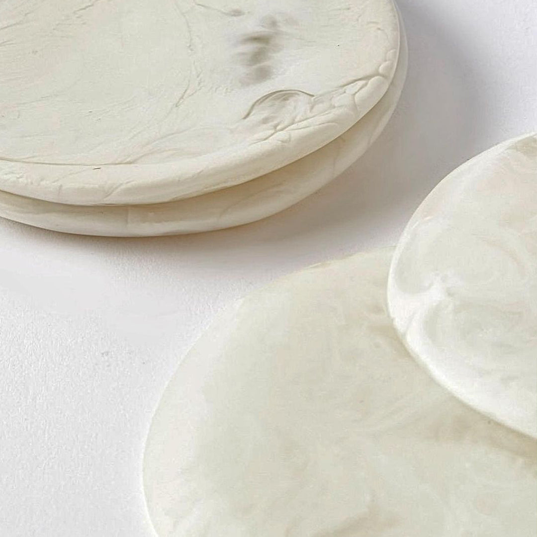 Boulder marbled-resin coasters - Set of 2