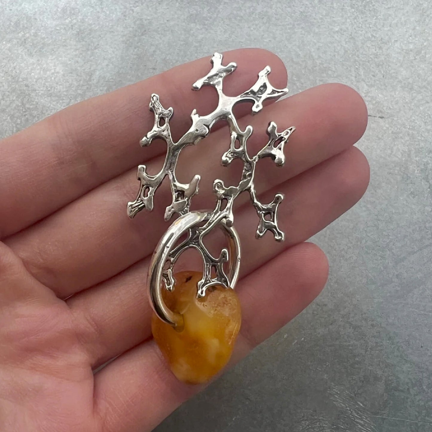 Pierced Amber Earring