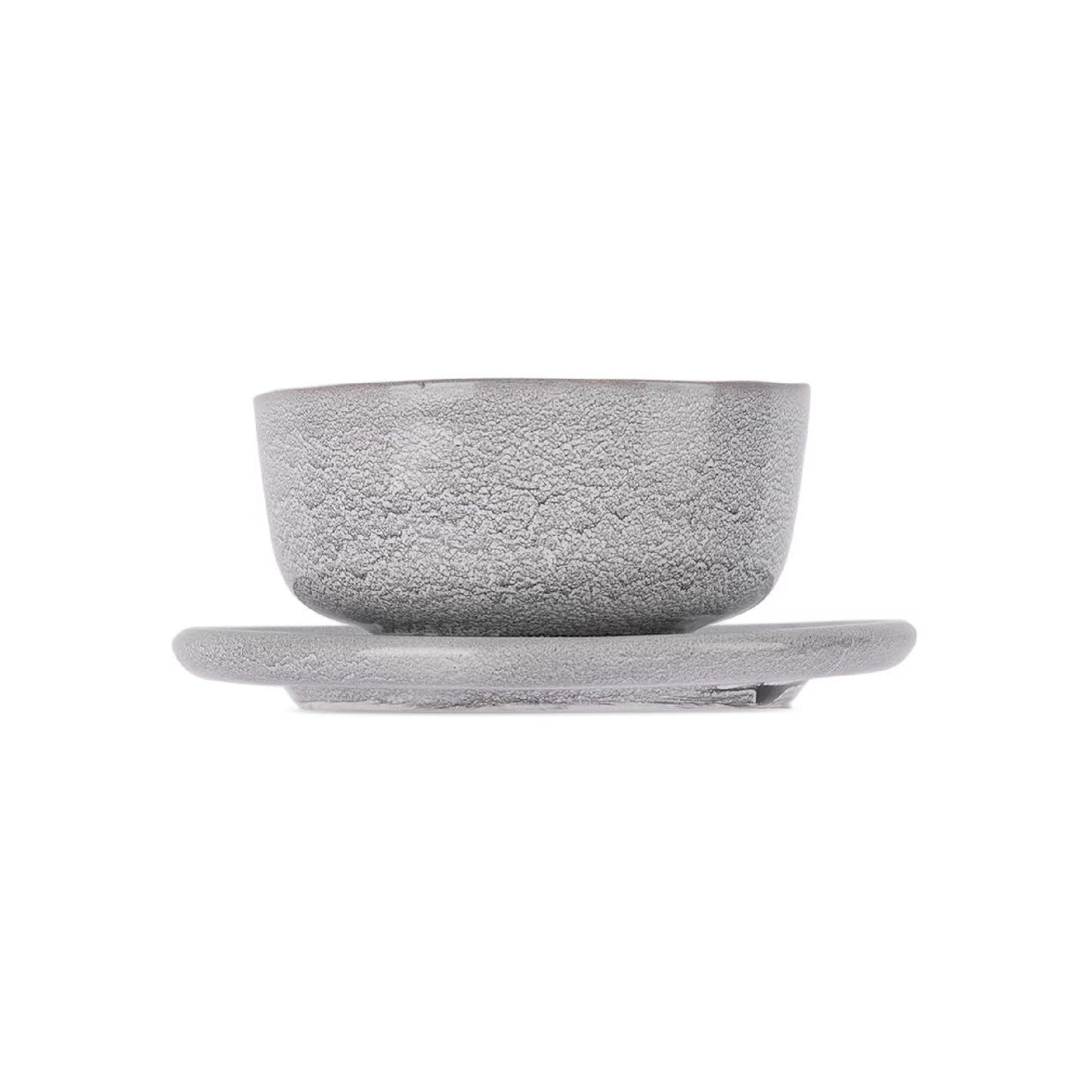 Grey tea cup & coaster set