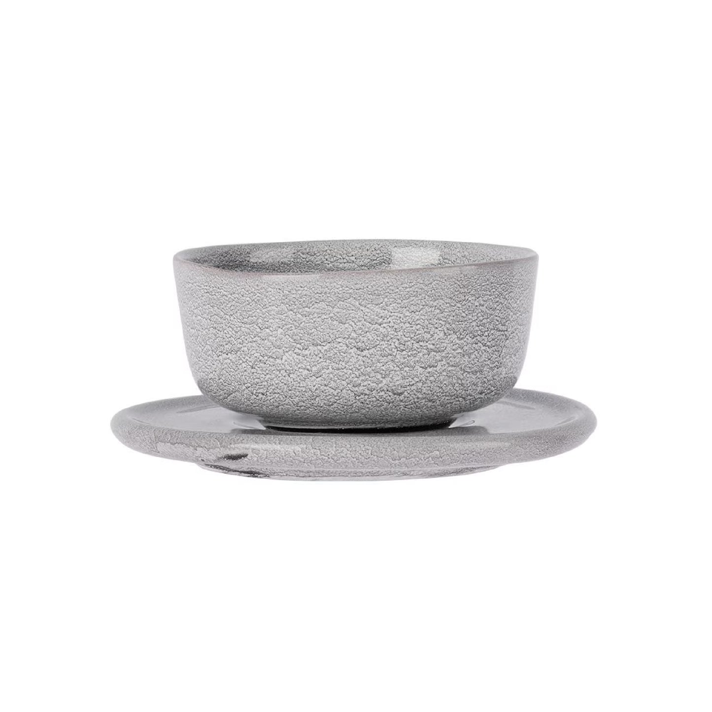 Grey tea cup & coaster set
