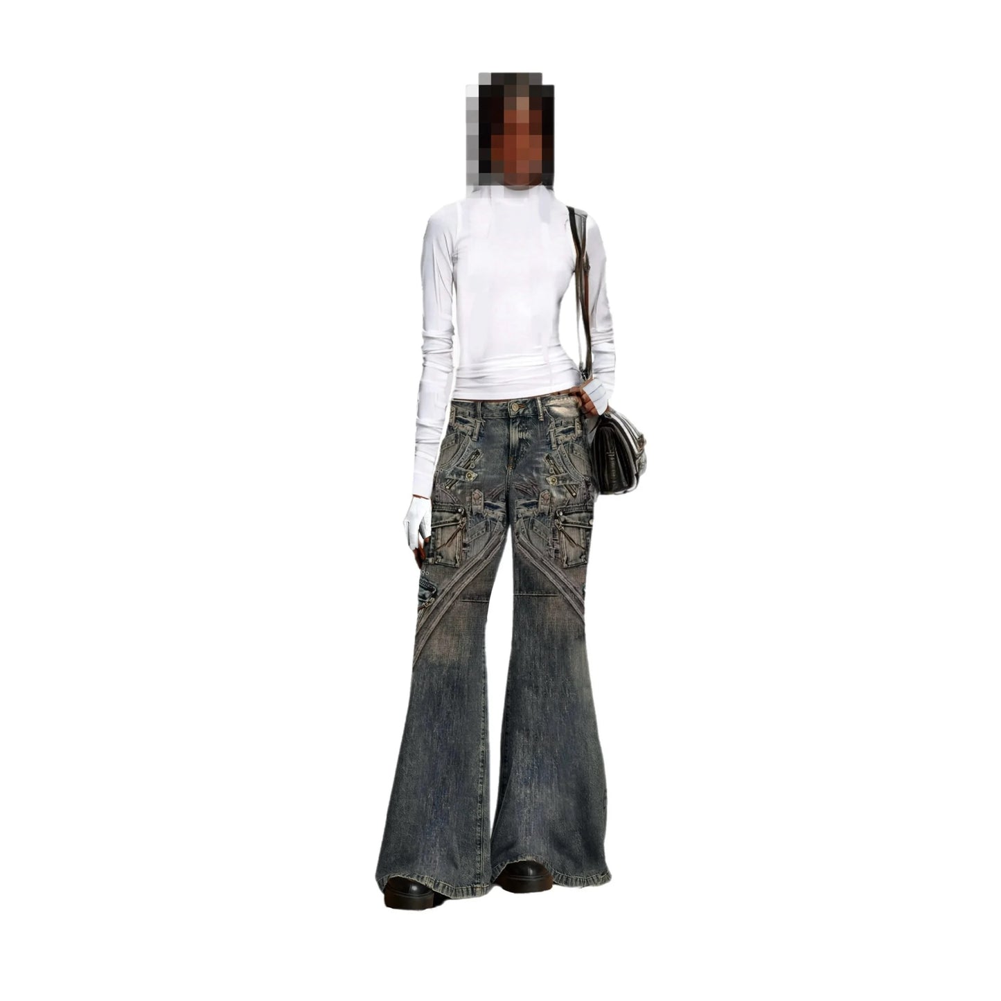 SS25 ‘Andante-56’ Mud Denim Flared Jeans