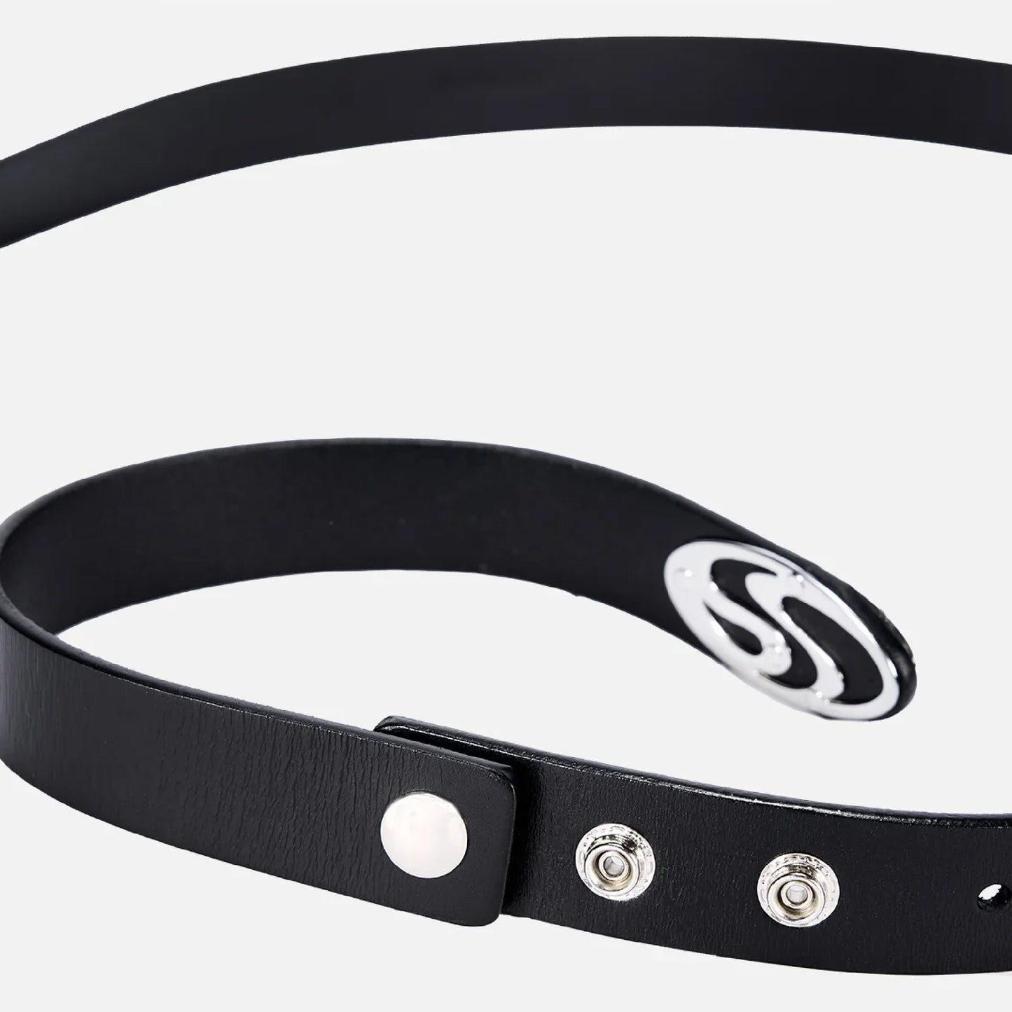 Shaped Pin Buckle Leather Belt