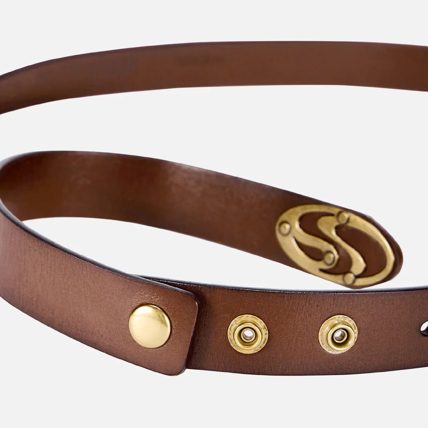 Shaped Pin Buckle Leather Belt