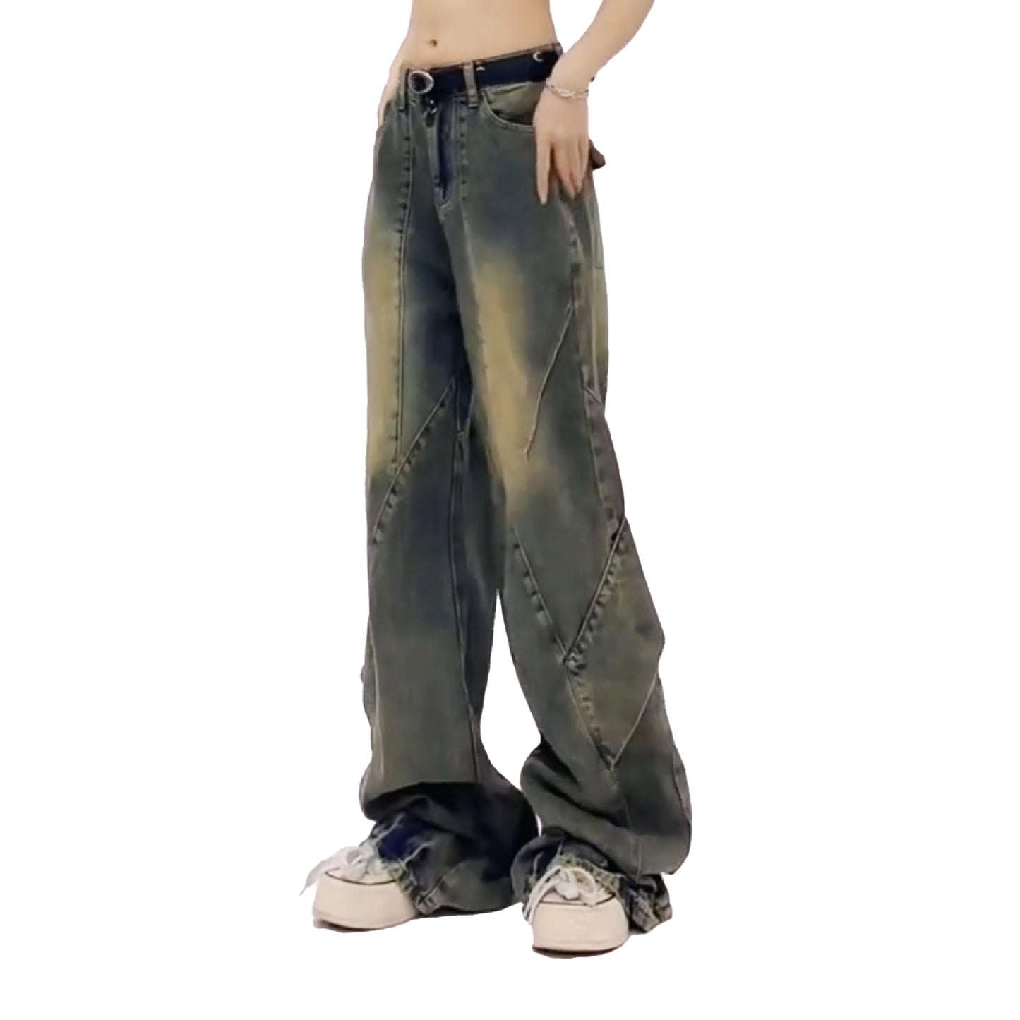 Retro Bohemian Wide-Leg Jeans