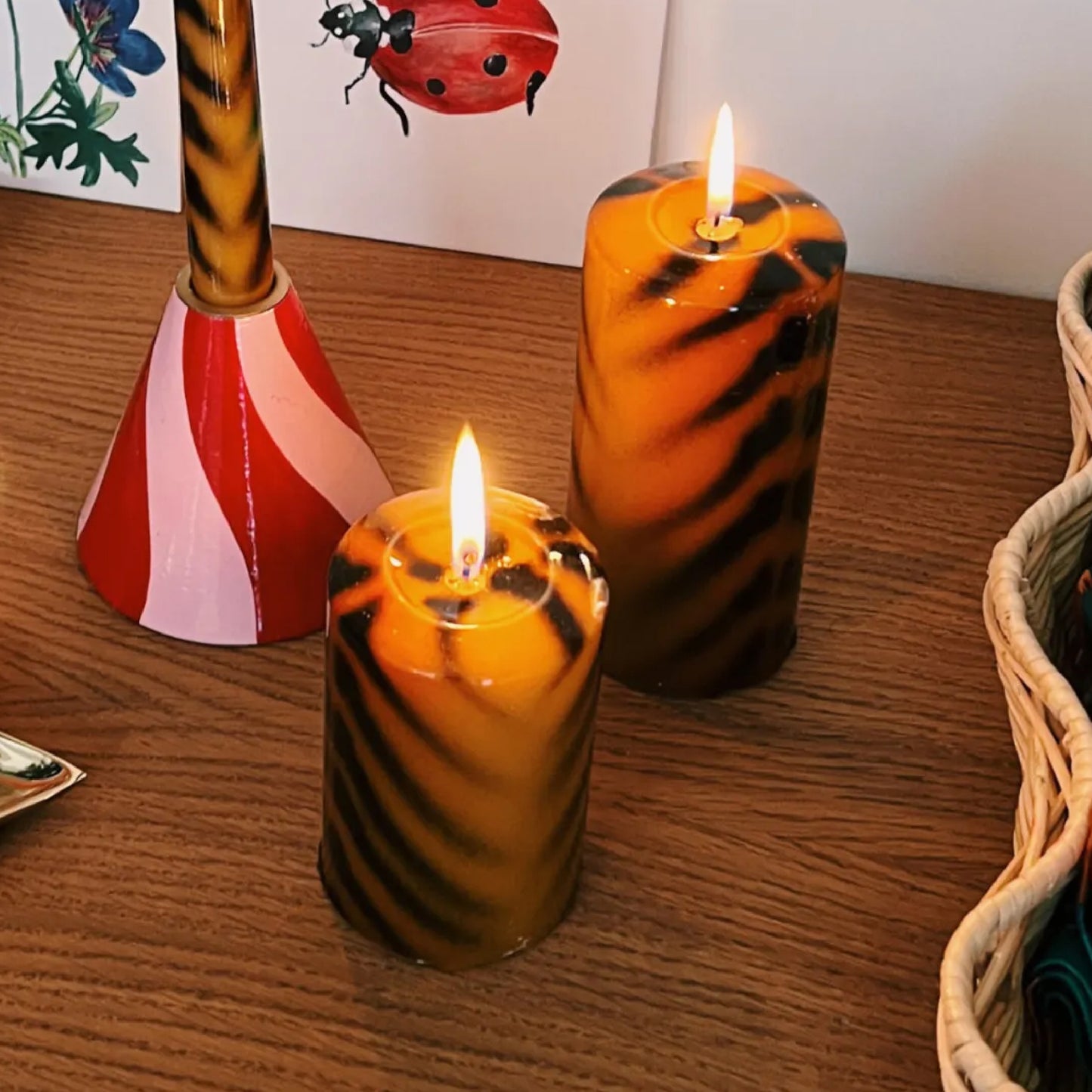 Striped tiger candle
