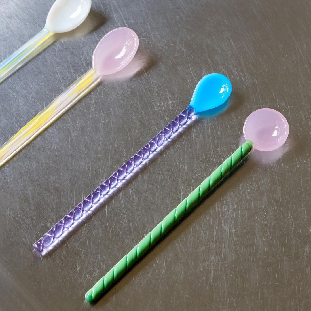 Twist Glass Spoons - Set of 2
