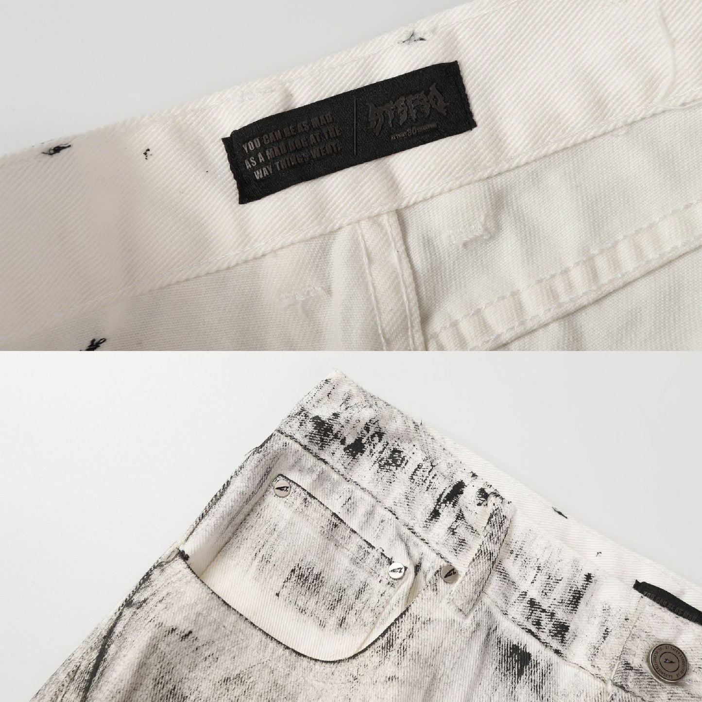 Wash Damage Flare Denim Jeans