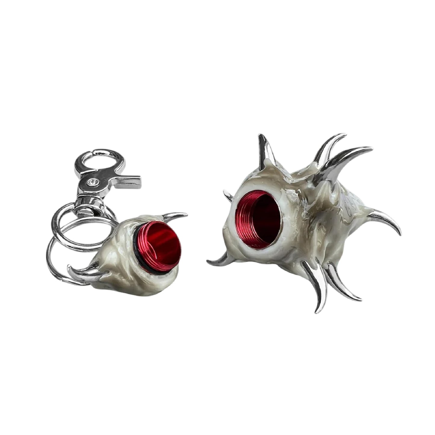 White Pill Case Keychain