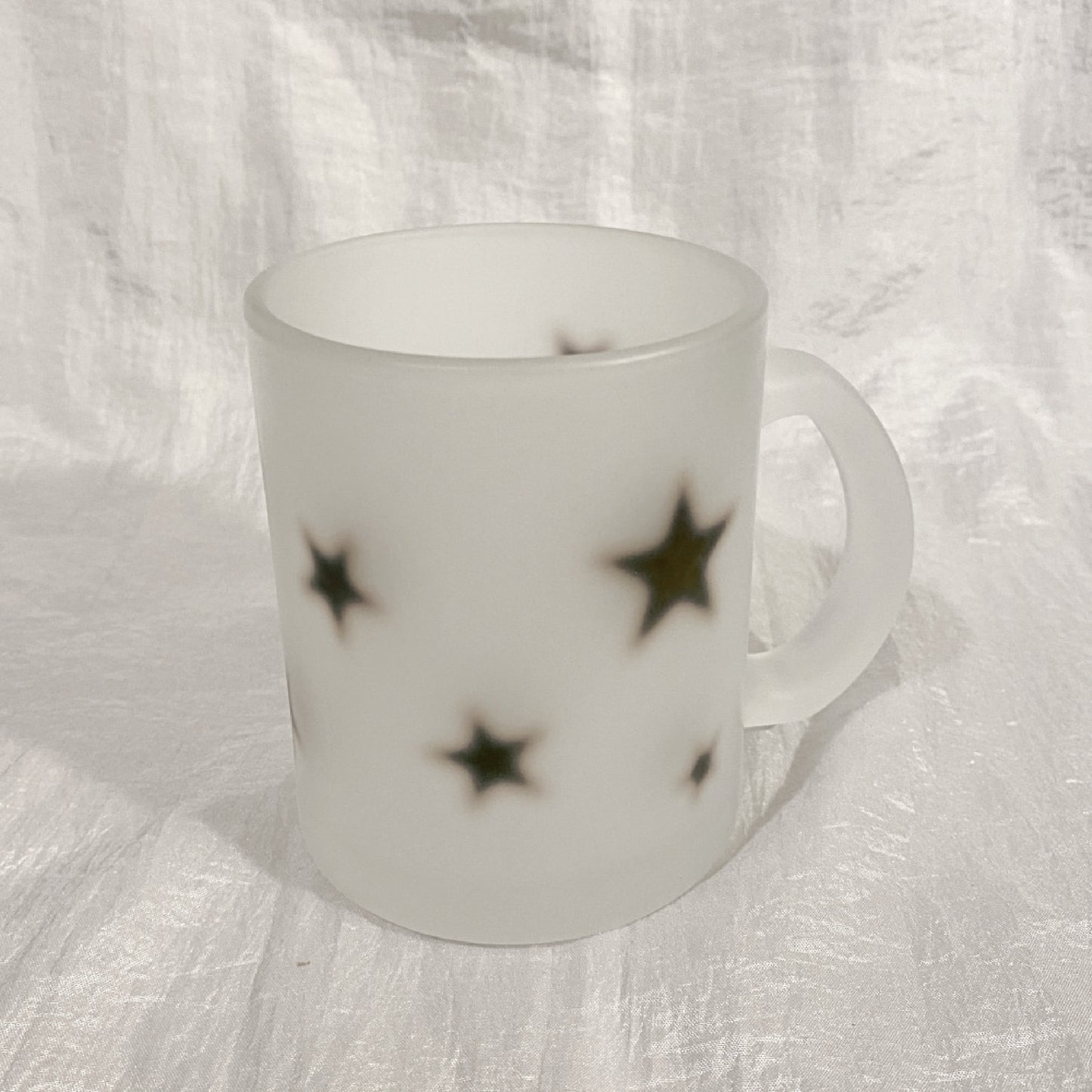 Black star glass mug
