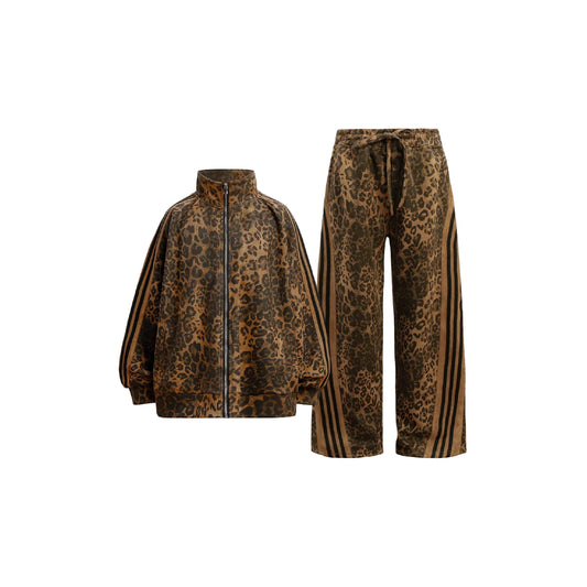 Cheetah Print Suede Tracksuit