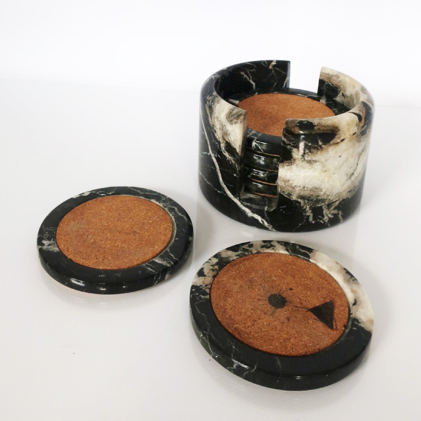 Black & White Marble Coaster Set