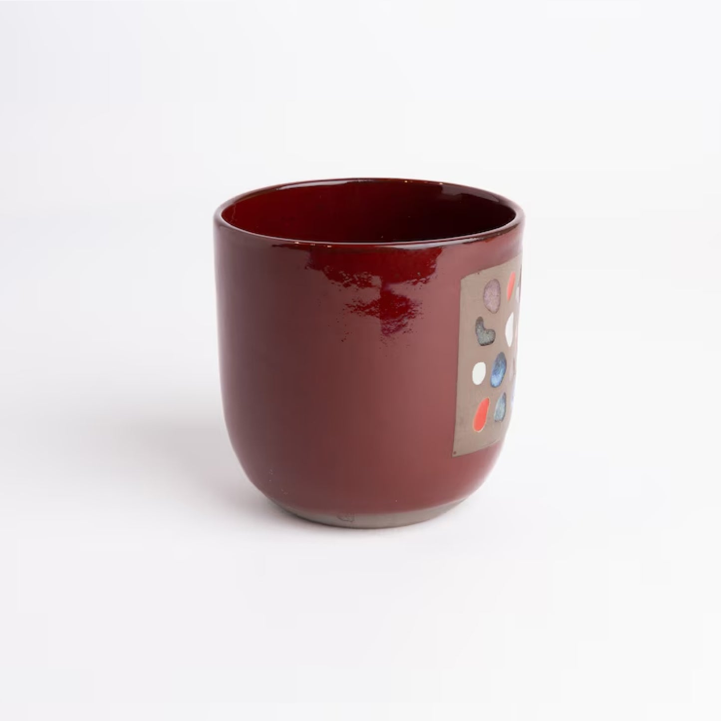 Burgundy stoneware cup