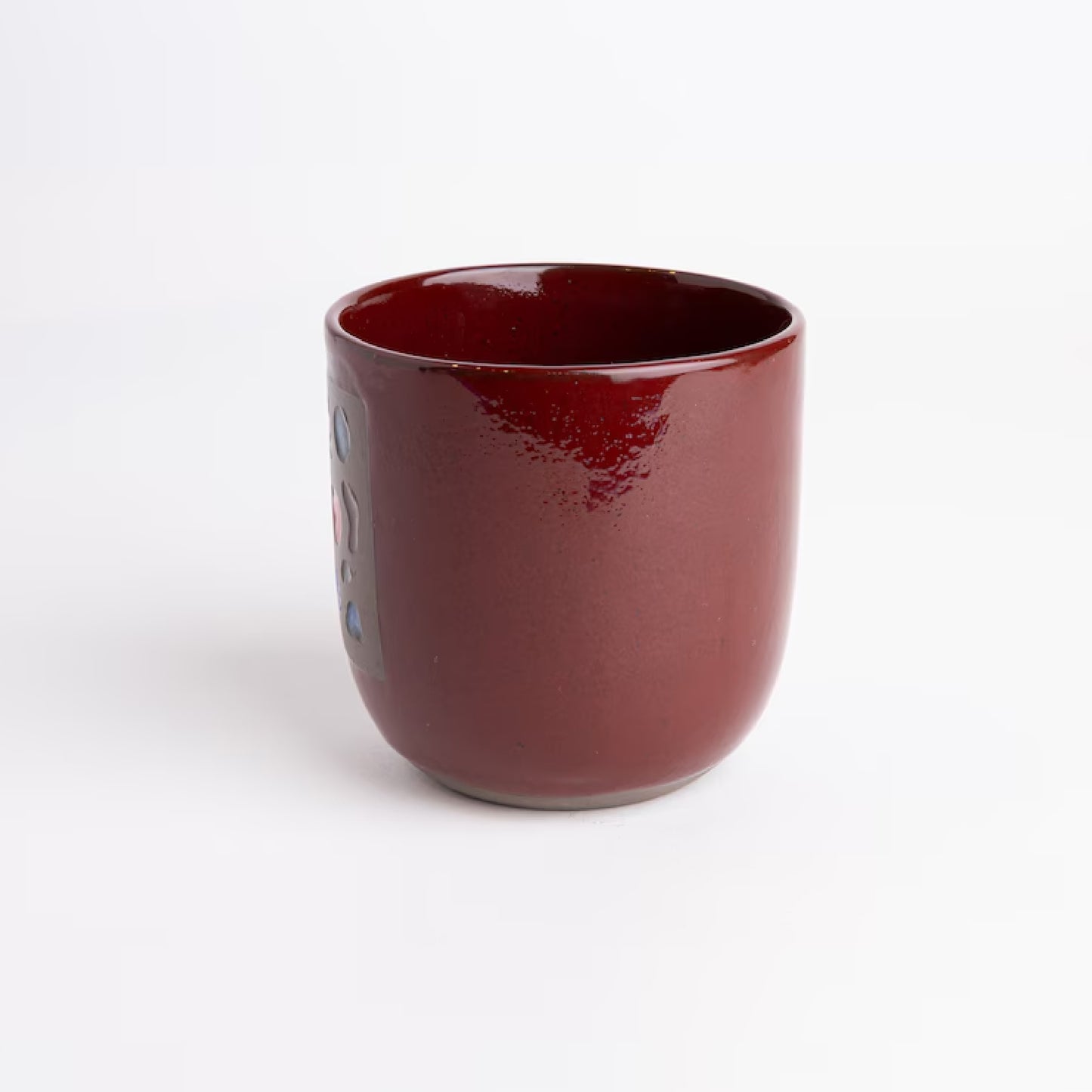 Burgundy stoneware cup