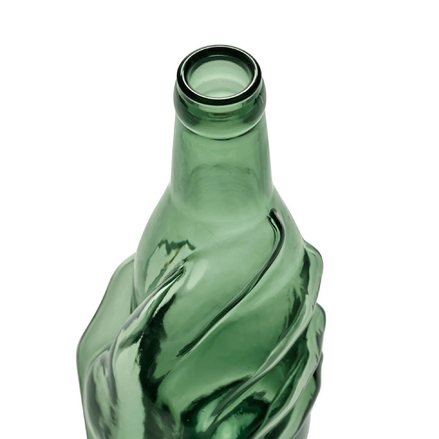 Hand shaped glass bottle