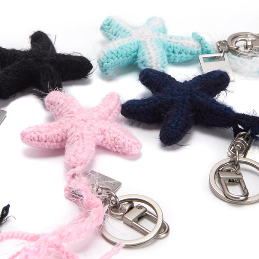 Starfish knit keyring