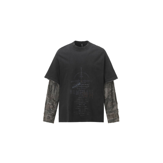 Oversize Fake Layered Long Sleeve T-Shirt ⌘