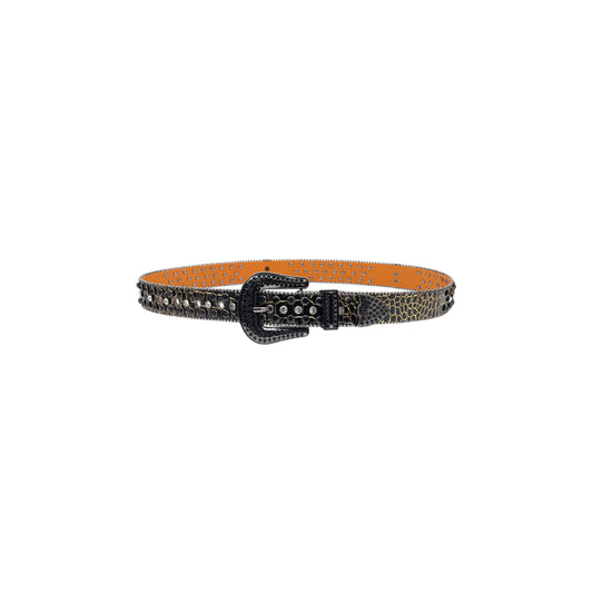 Punk Style Leather Hotflix Rhinestone Belt