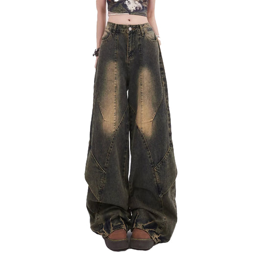Retro Bohemian Wide-Leg Jeans