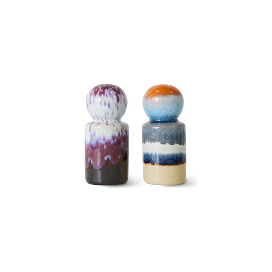 70s Stoneware salt and pepper set
