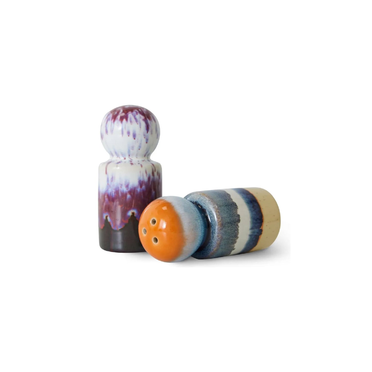 70s Stoneware salt and pepper set