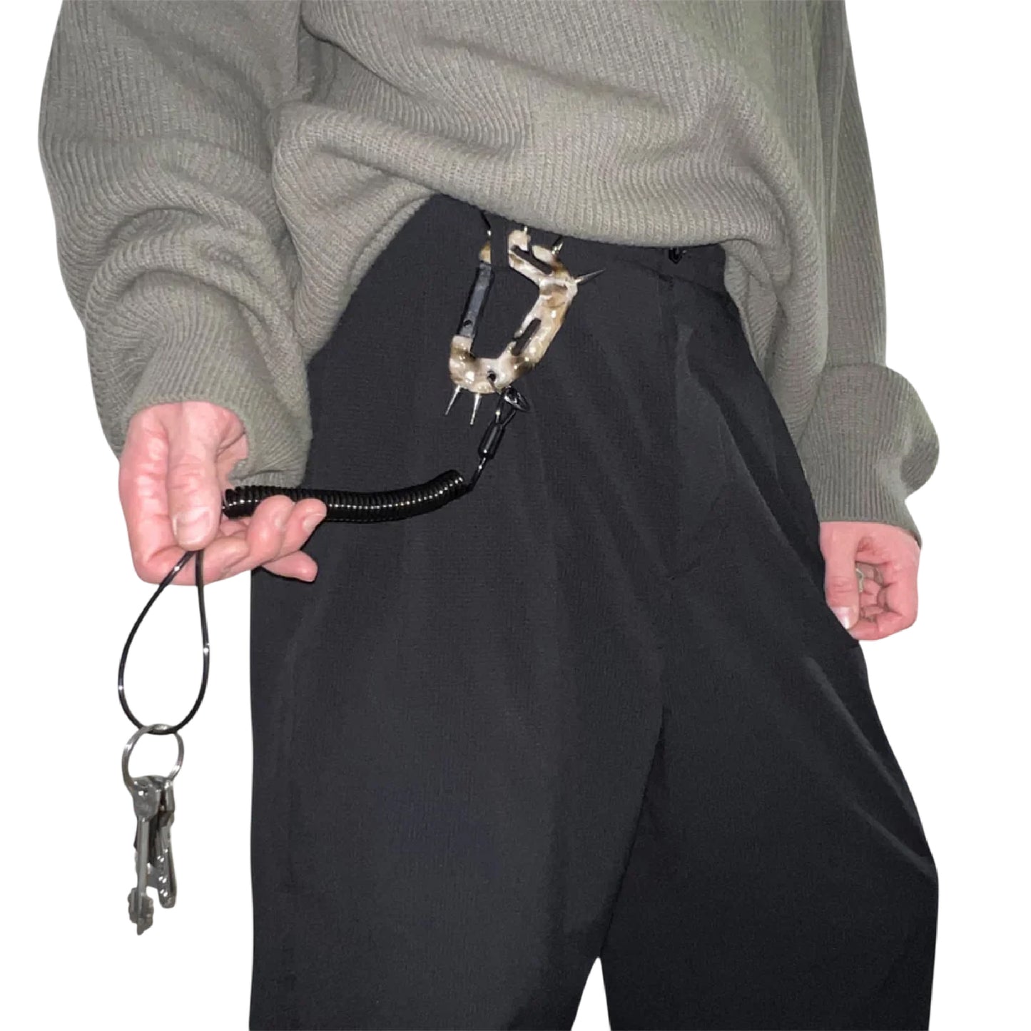 White Carabiner Keychain
