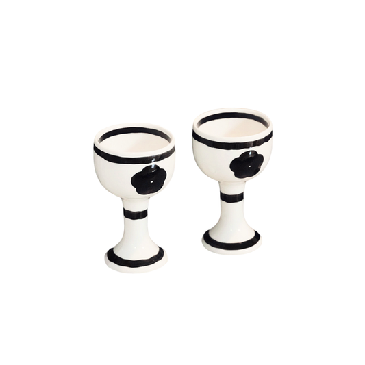 Hand-drawn mini wine glass set