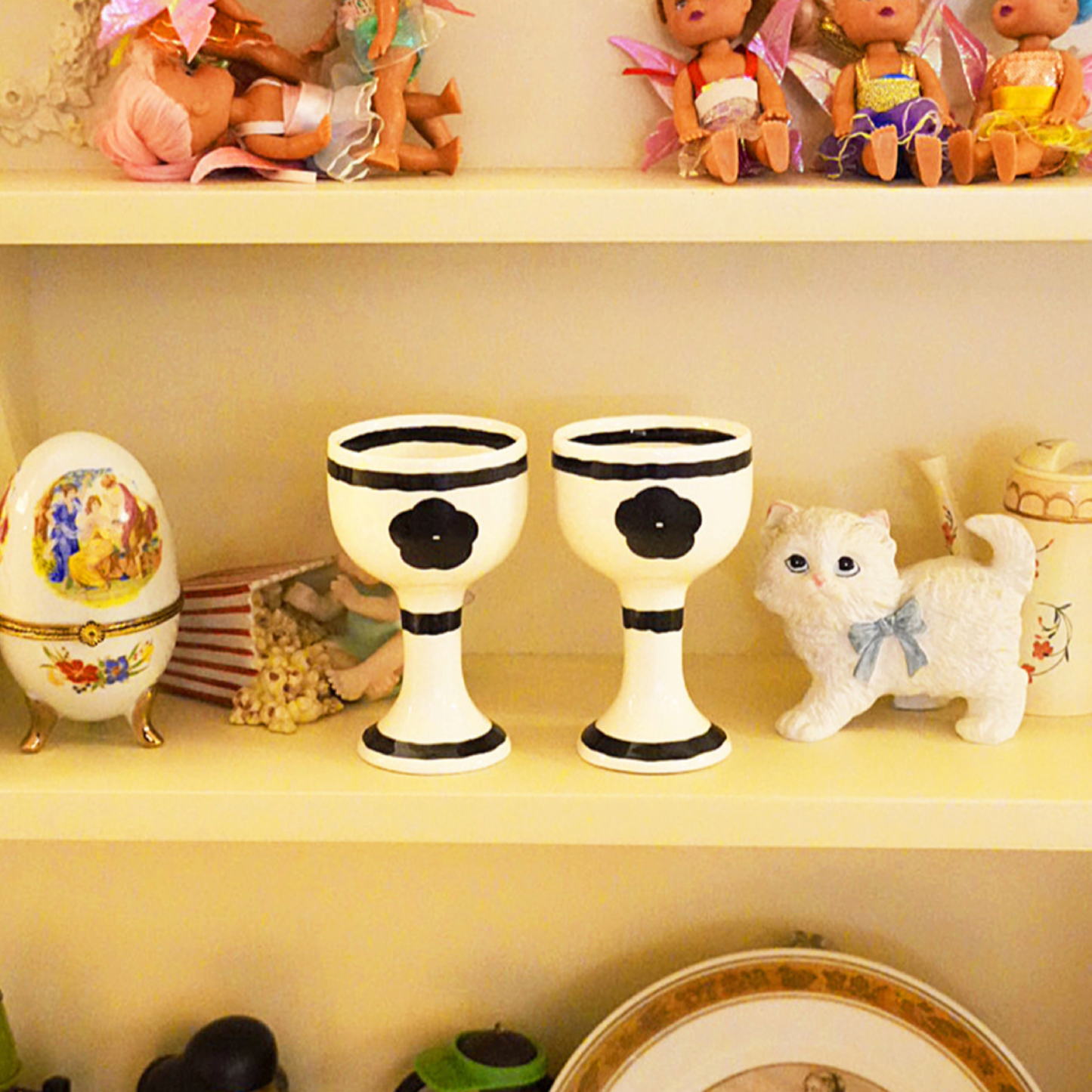 Hand-drawn mini wine glass set