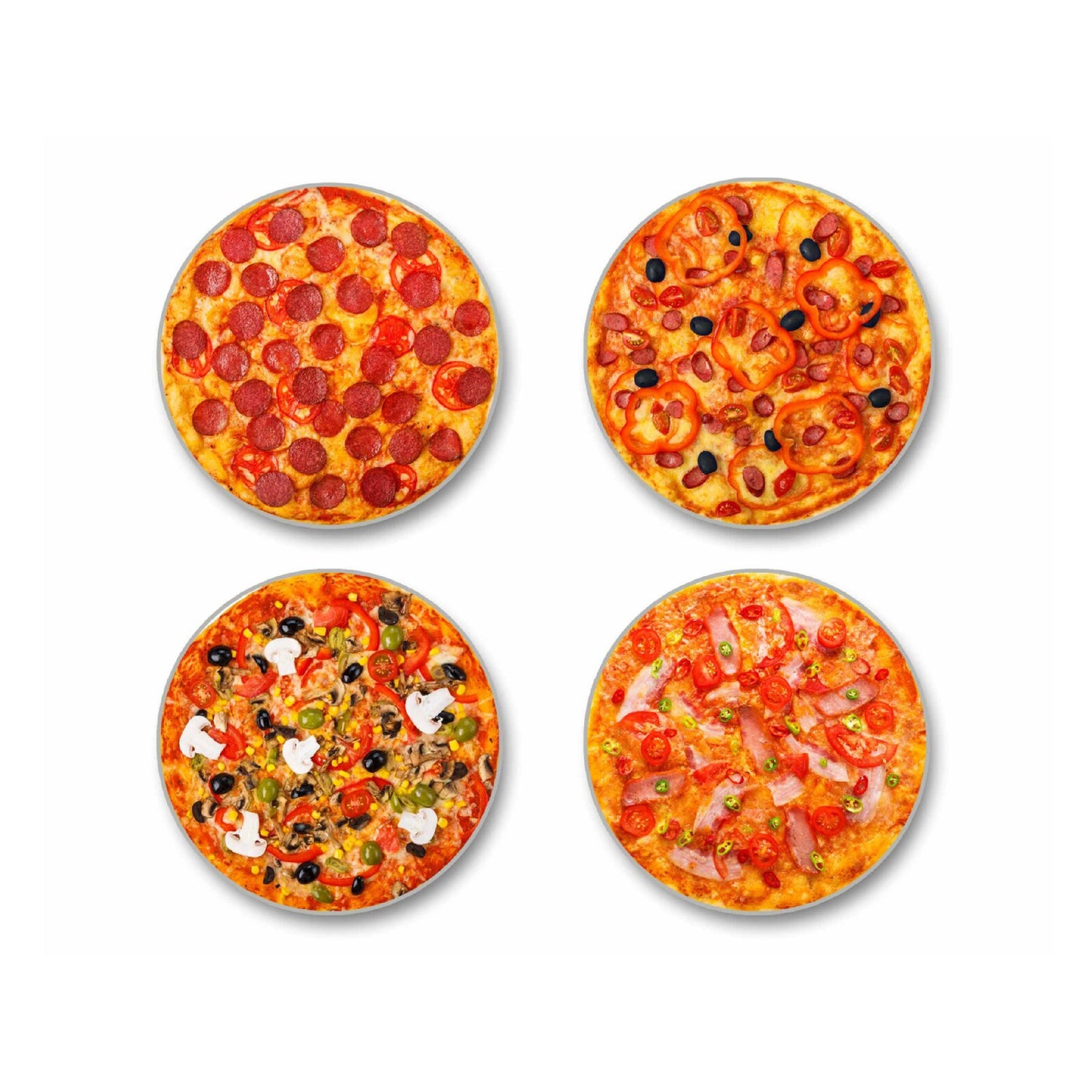Assorted Pizza Images Coaster Set