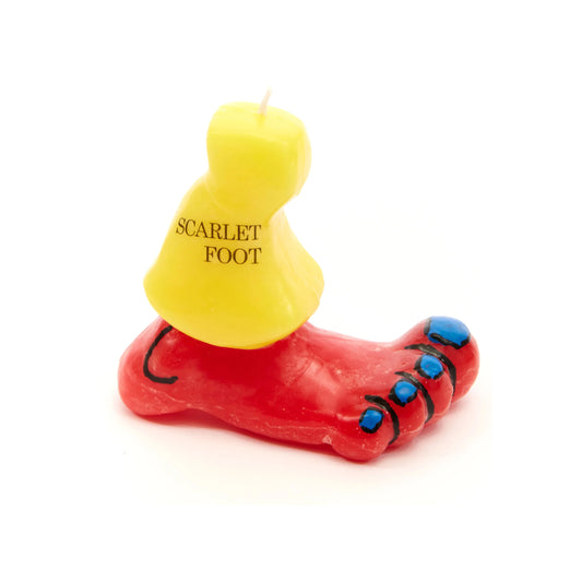 Scarlet foot wax candle